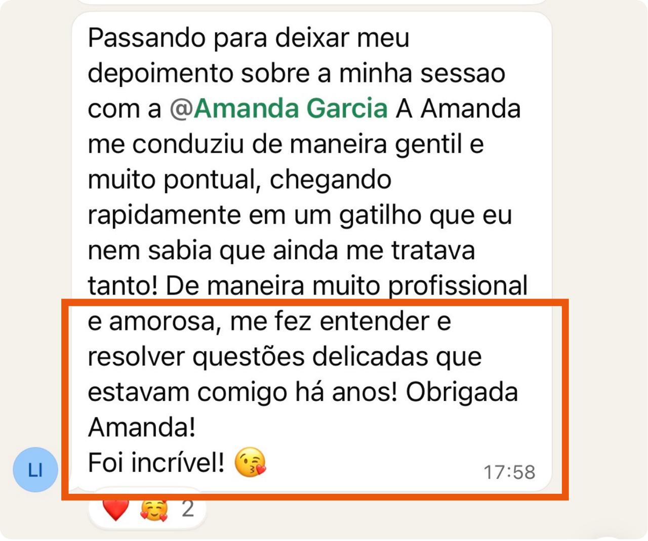 Relato de atendimento da Formação da Prática Terapêutica