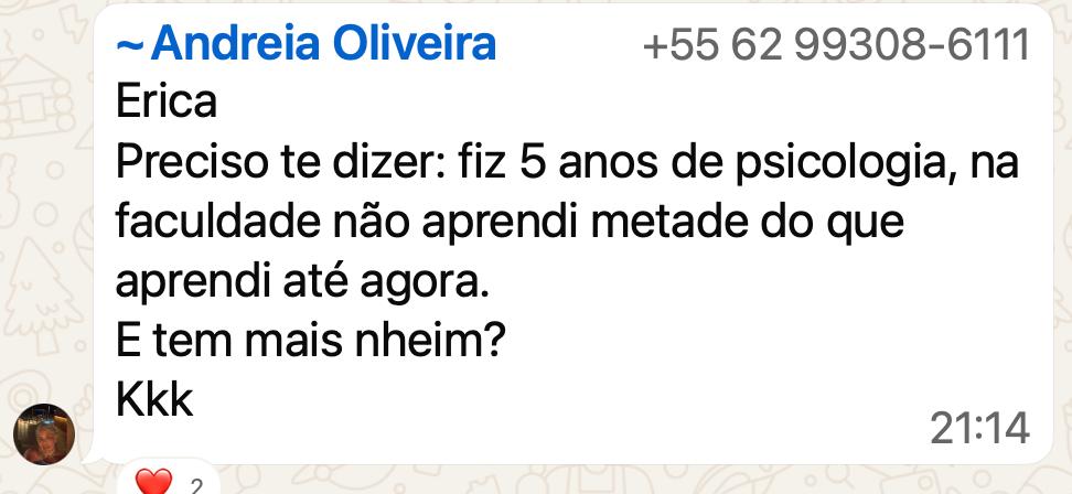 Depoimento de aluna da Formação da Prática Terapêutica